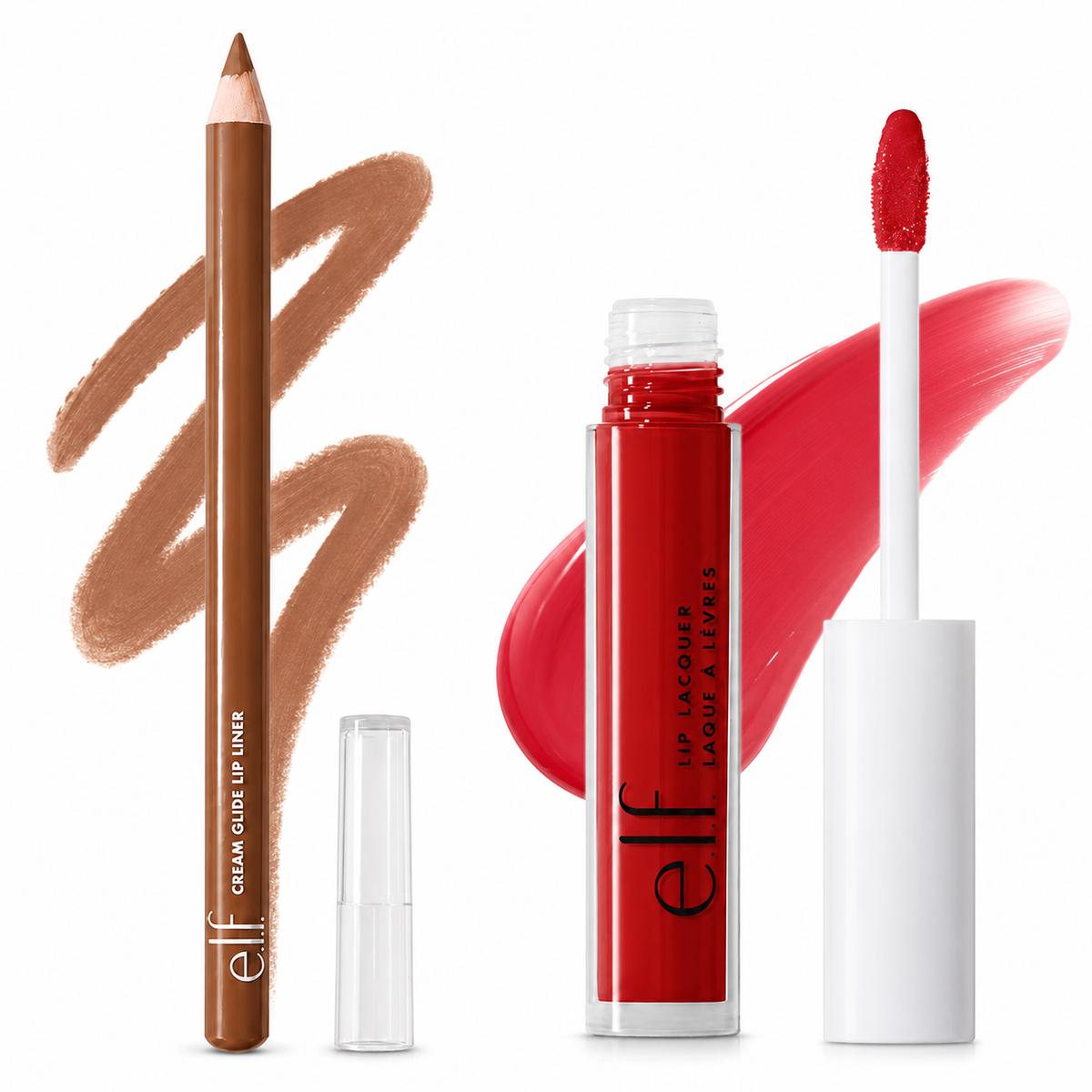 Combo de labios e.l.f. Lip Lacquer y lápiz labial disponible en LAUFEY Paraguay